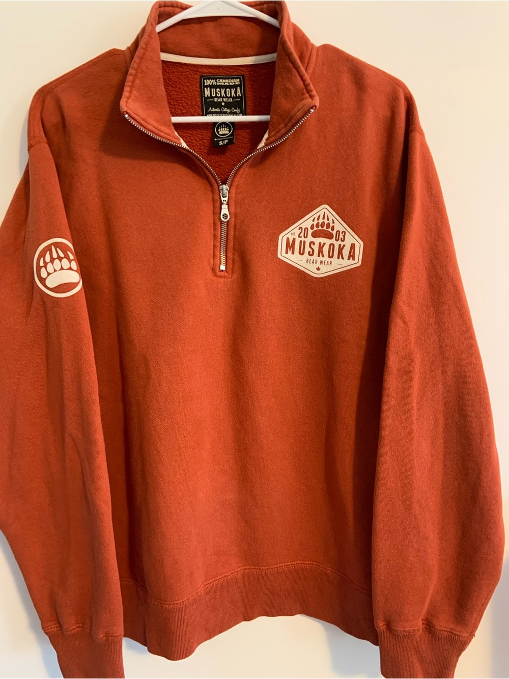Men's Rust Quarter-Zip Pullover Sweater